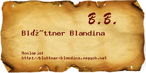 Blüttner Blandina névjegykártya